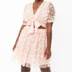 Smak Parlour Light Pink & Daisy Skirt